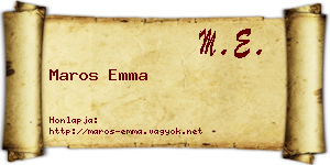 Maros Emma névjegykártya