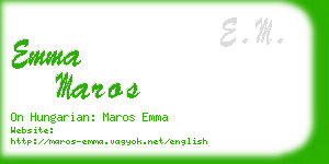 emma maros business card
